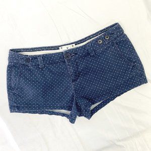 Junior Girls Polkadot Navy Blue Pocket Mini Jean Shorts Size 2 American Eagle